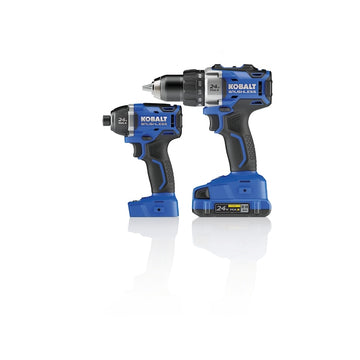 Kobalt 2-Tool 24-Volt Max Brushless Power Tool Combo Kit Case (1-Battery Included and Charger Included)